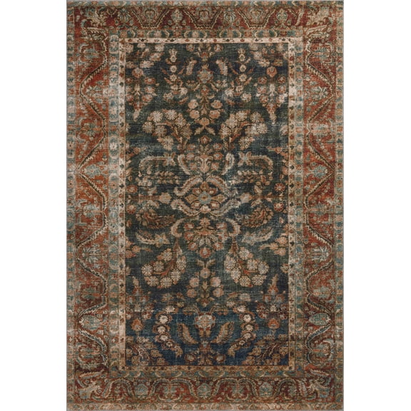 Chris Loves Julia x Loloi Jules Ocean / Spice 7'-6" x 9'-6" Area Rug
