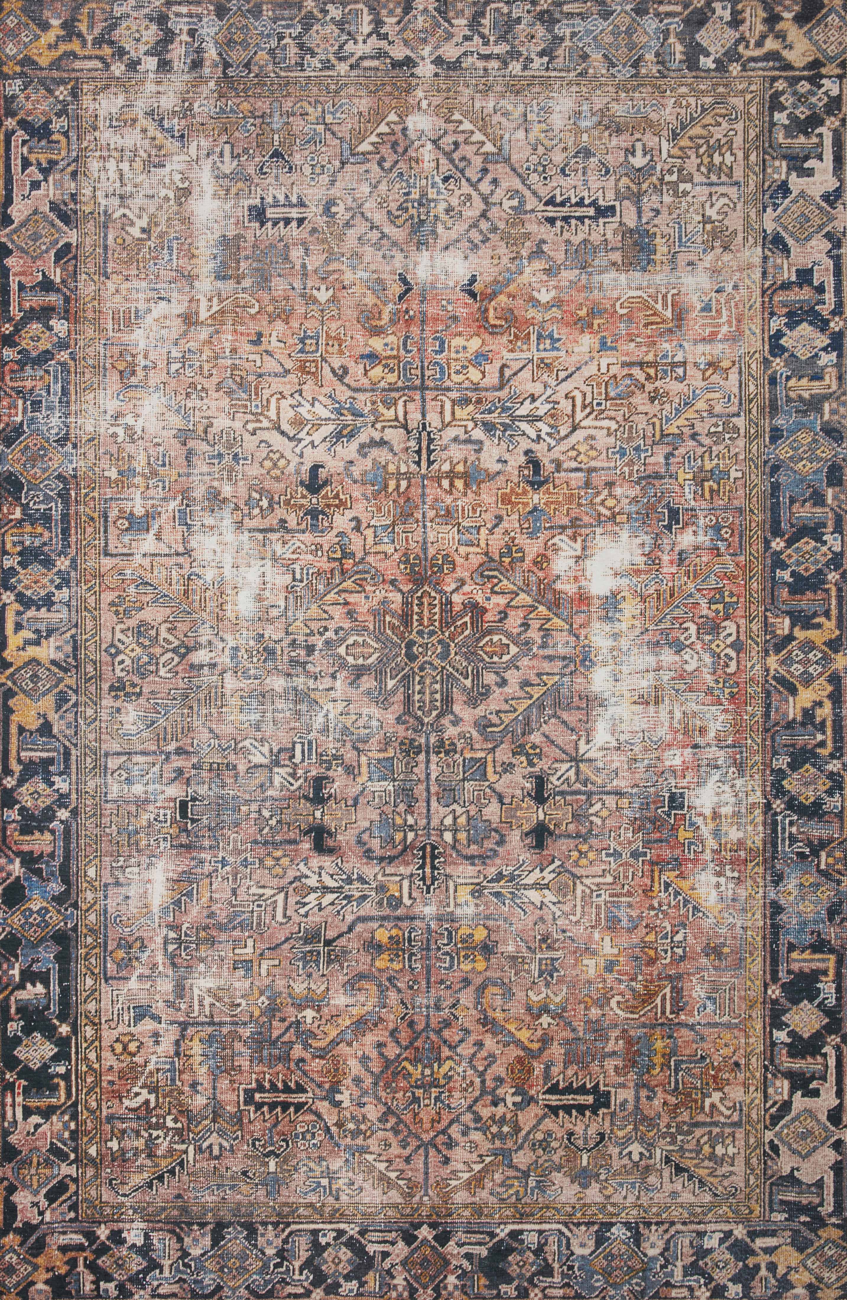Ivory and Multicolor Synthetic Rectangular Runner Rug