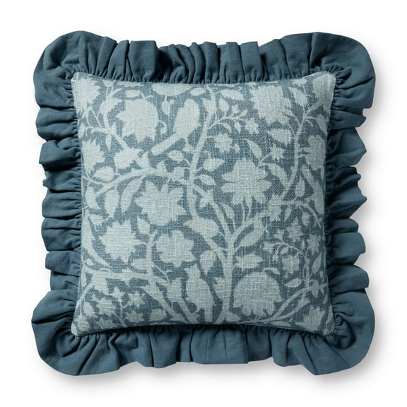 Chris Loves Julia x Loloi Kathleen Blue 18'' x 18'' Decorative Pillow