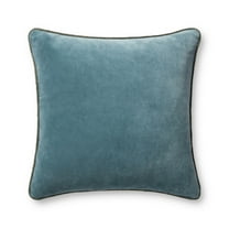 Chris Loves Julia x Loloi Liza Blue 22'' x 22'' Decorative Pillow