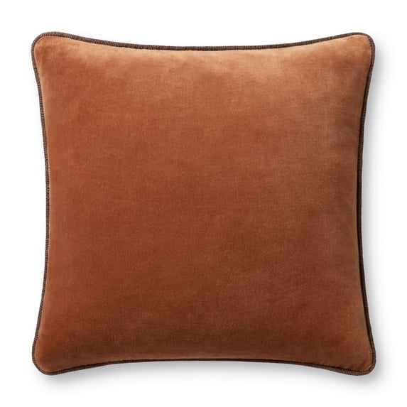 Chris Loves Julia x Loloi Liza Rust 18'' x 18'' Decorative Pillow
