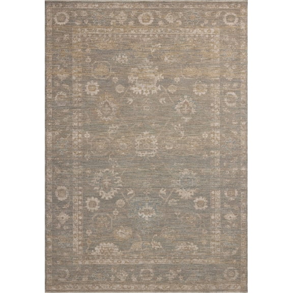 Chris Loves Julia x Loloi Louisa Lagoon / Ivory 18" x 18" Sample Rug