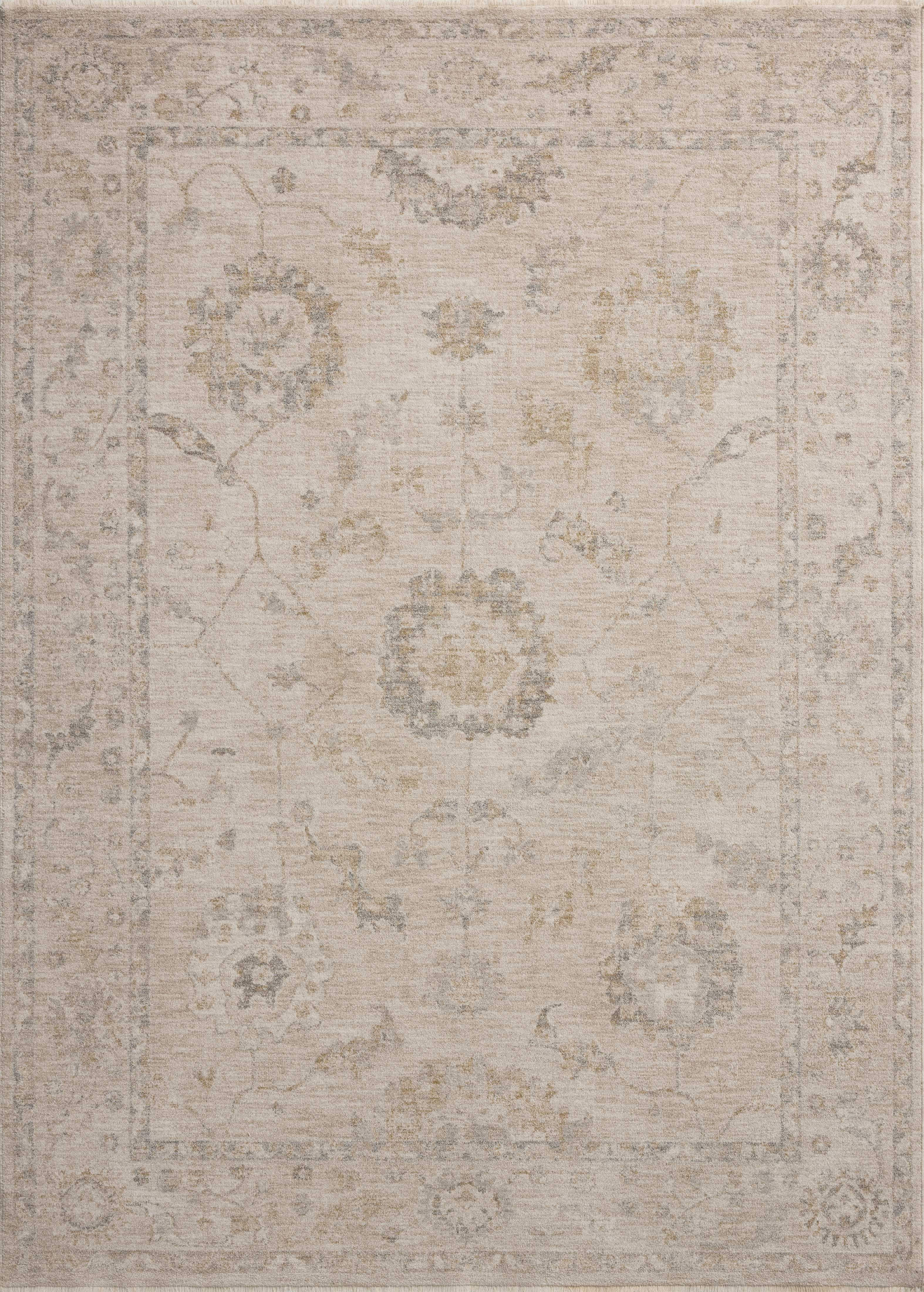 Chris Loves Julia x Loloi Louisa Oatmeal / Slate 5'-3" x 7'-6" Area Rug