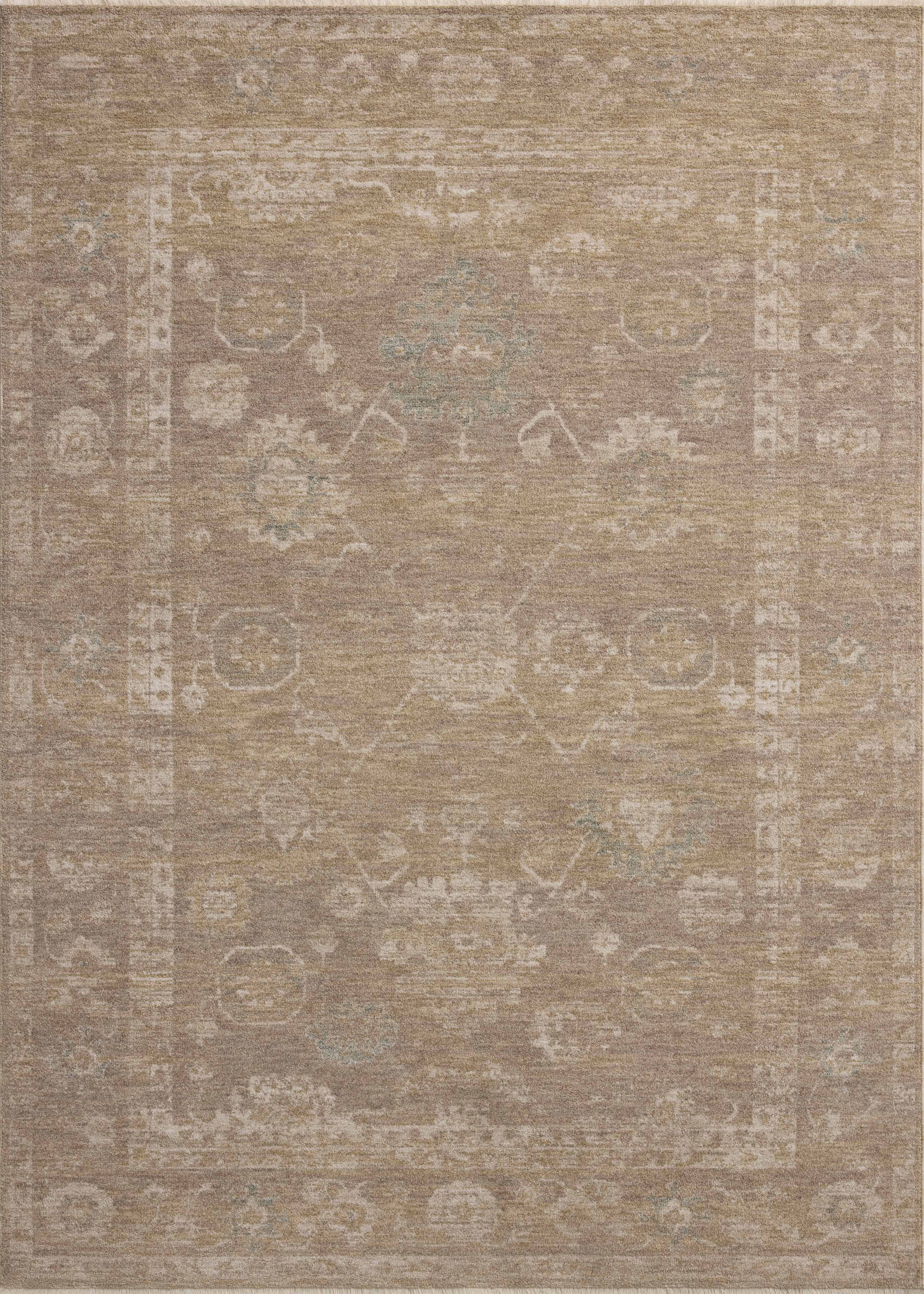 Chris Loves Julia x Loloi Louisa Taupe / Gold 5'-3" x 5'-3" Round Area Rug