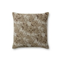 Chris Loves Julia x Loloi Matilda Beige / Mocha 18'' x 18'' Decorative Pillow