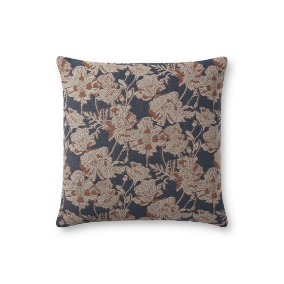 Chris Loves Julia x Loloi Matilda Navy / Clay 18'' x 18'' Decorative Pillow