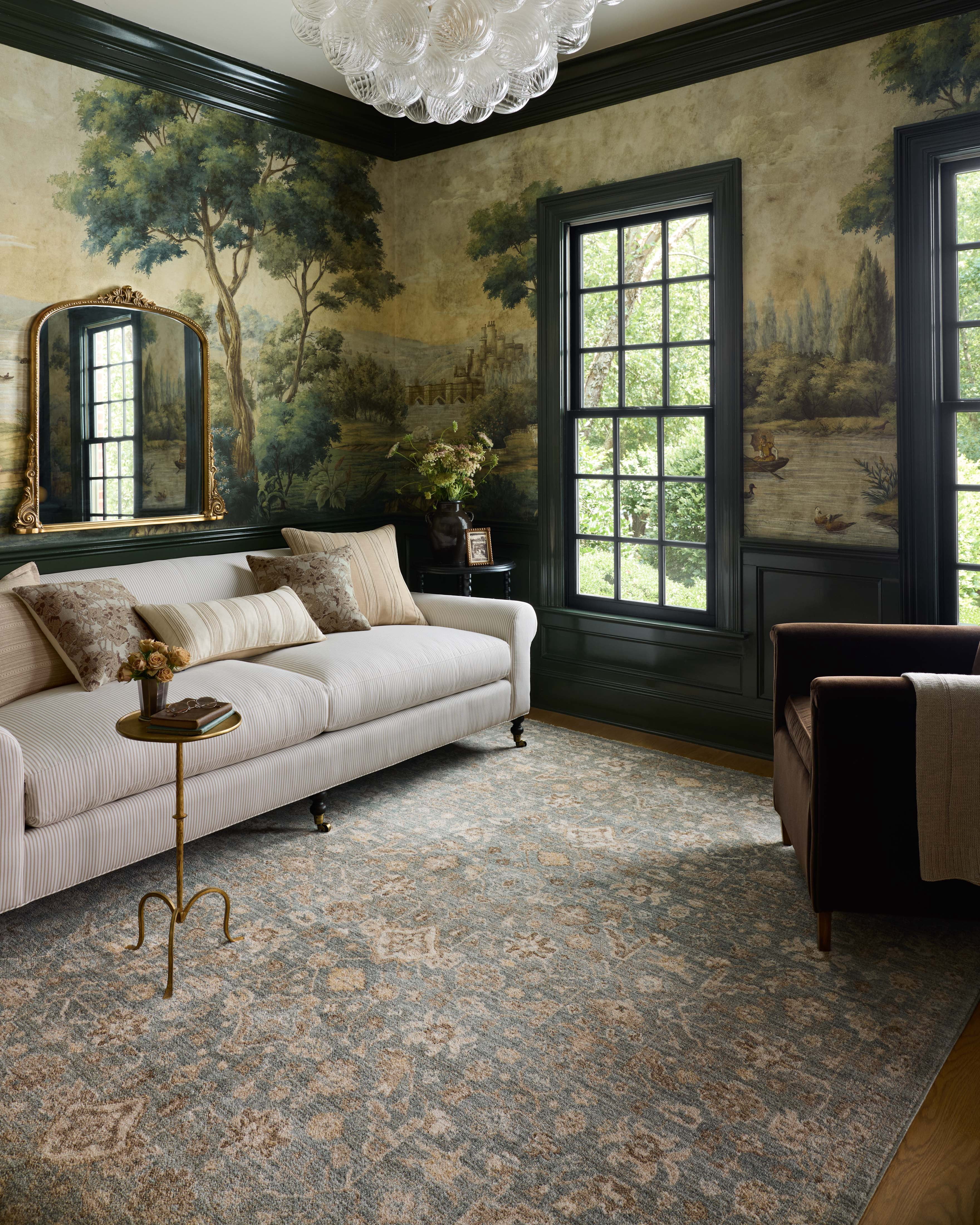 Chris Loves Julia x Loloi Palma Blue / Natural 2'-3" x 3'-10" Accent Rug