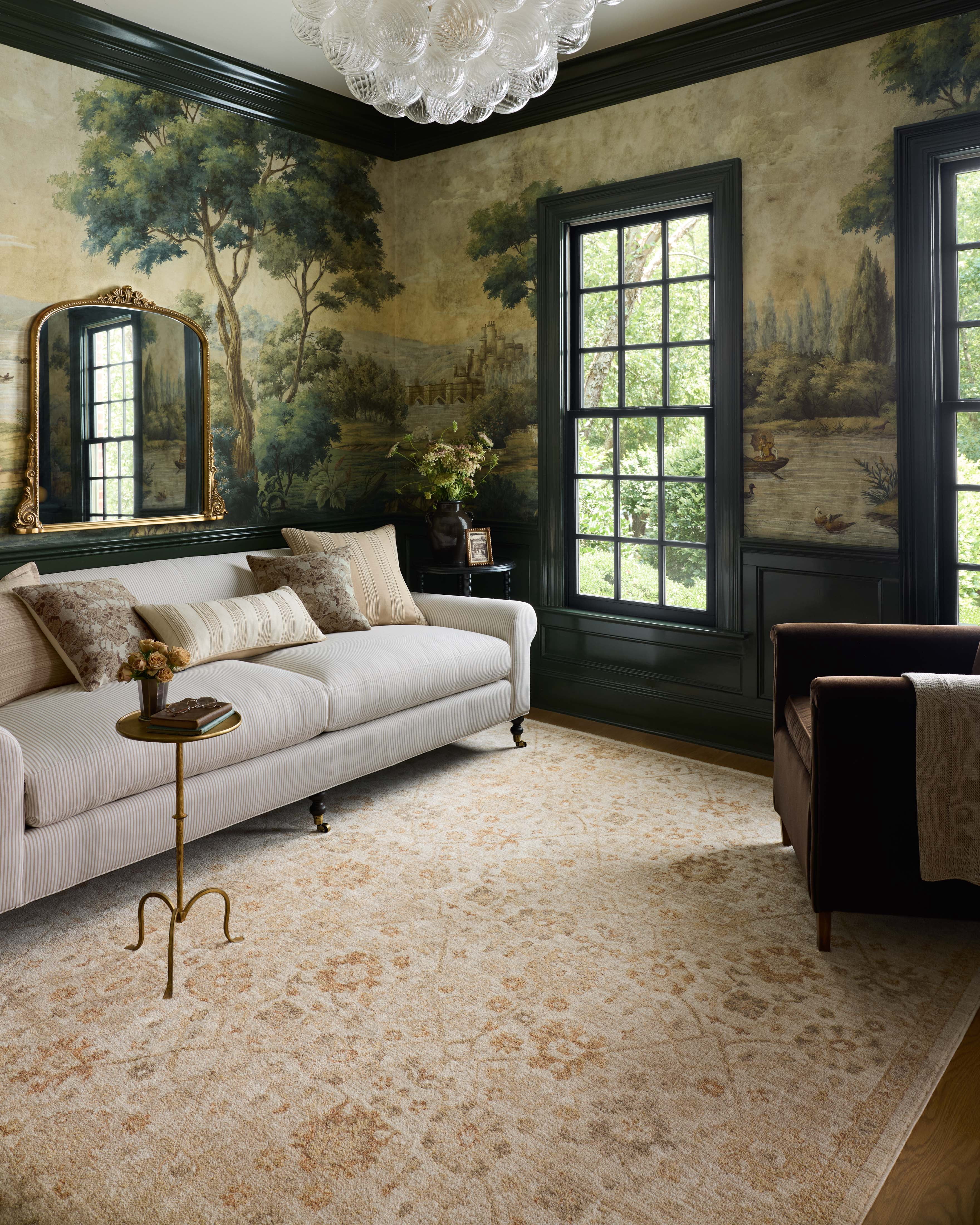 Chris Loves Julia x Loloi Palma Natural / Spice 3'-6" x 5'-6" Accent Rug