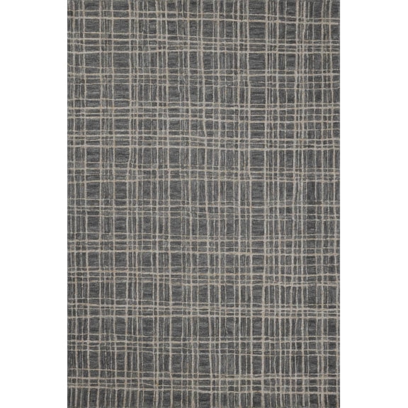 Chris Loves Julia x Loloi Polly Graphite / Pebble 18" x 18" Sample Rug