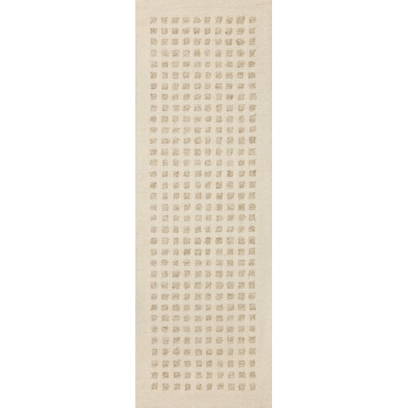 Chris Loves Julia x Loloi Polly Grid Ivory/Natural 2'-6" x 9'-9" Area Rug