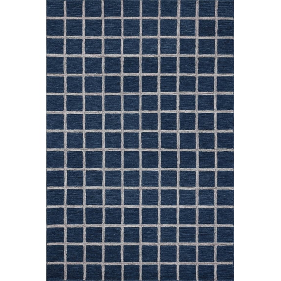 Chris Loves Julia x Loloi Polly Navy / Silver 18" x 18" Sample Rug