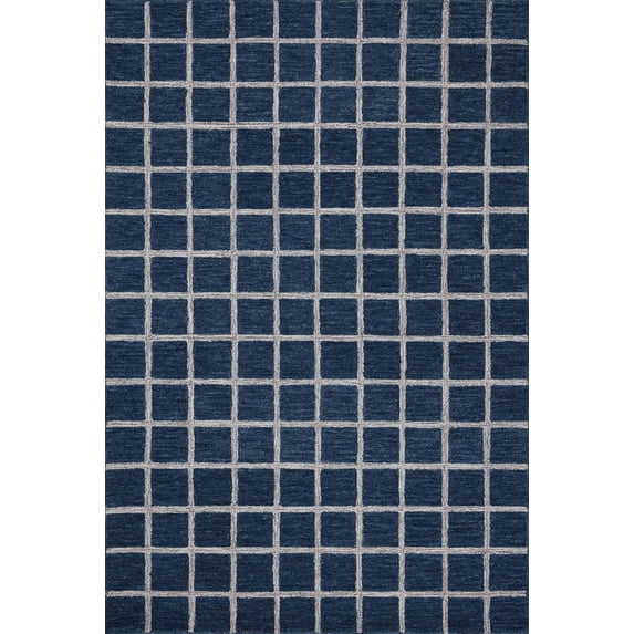 Chris Loves Julia x Loloi Polly Navy / Silver 7'-9" x 9'-9" Area Rug