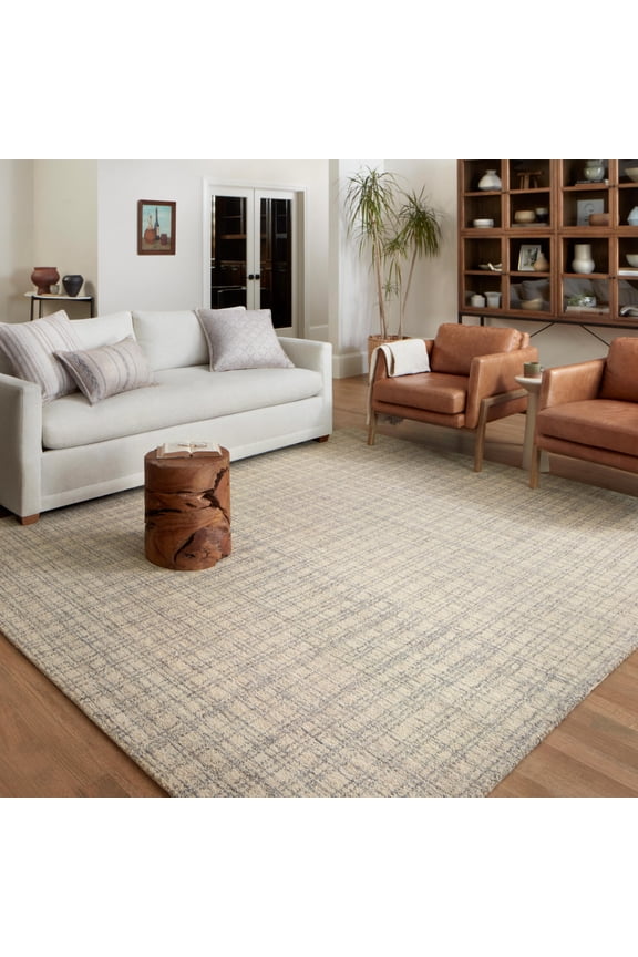 Chris Loves Julia x Loloi Polly Plaid Antique/Mist 2'-3" x 3'-9" Area Rug