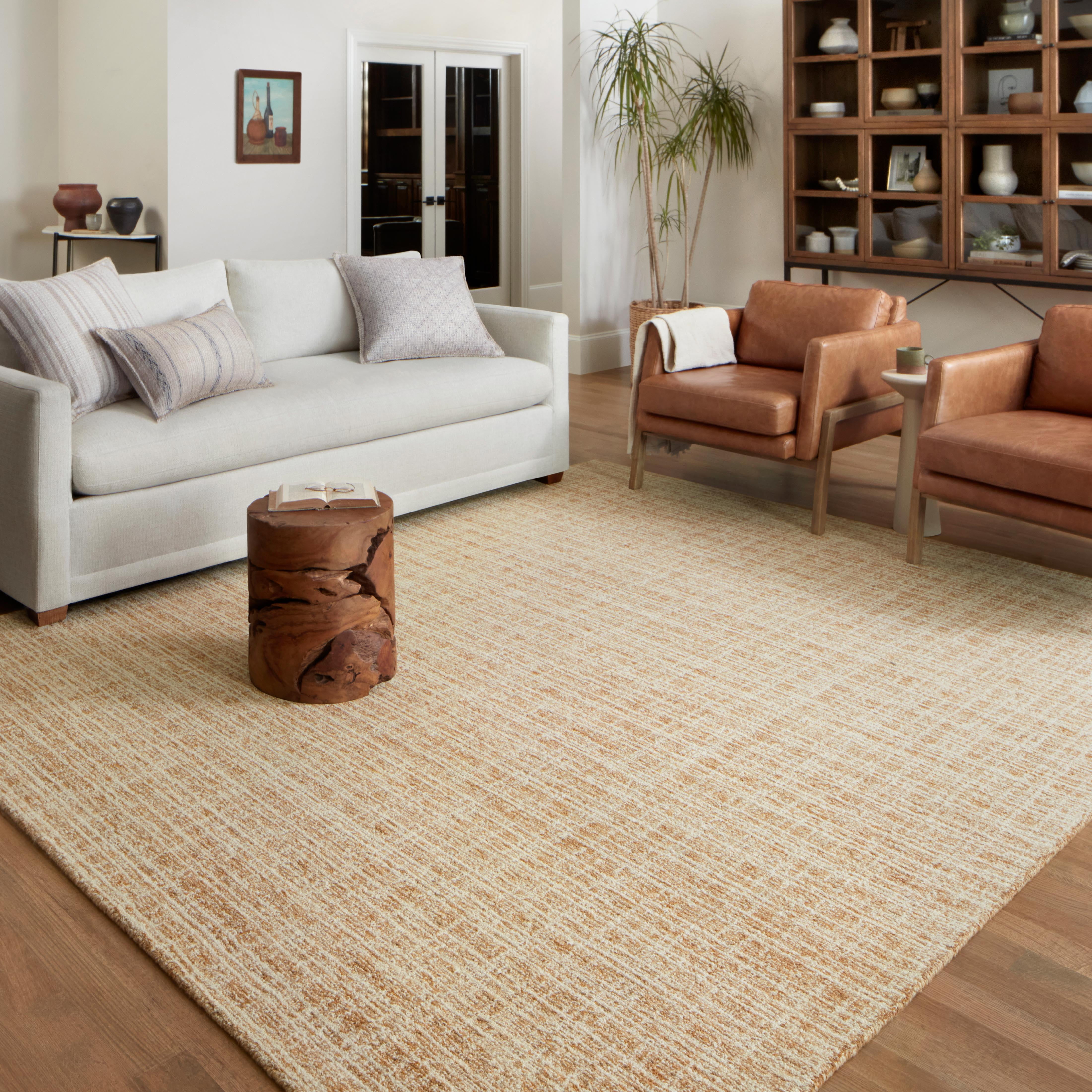 Straw and Ivory Hand-Tufted Wool Runner Rug 2' x 5'