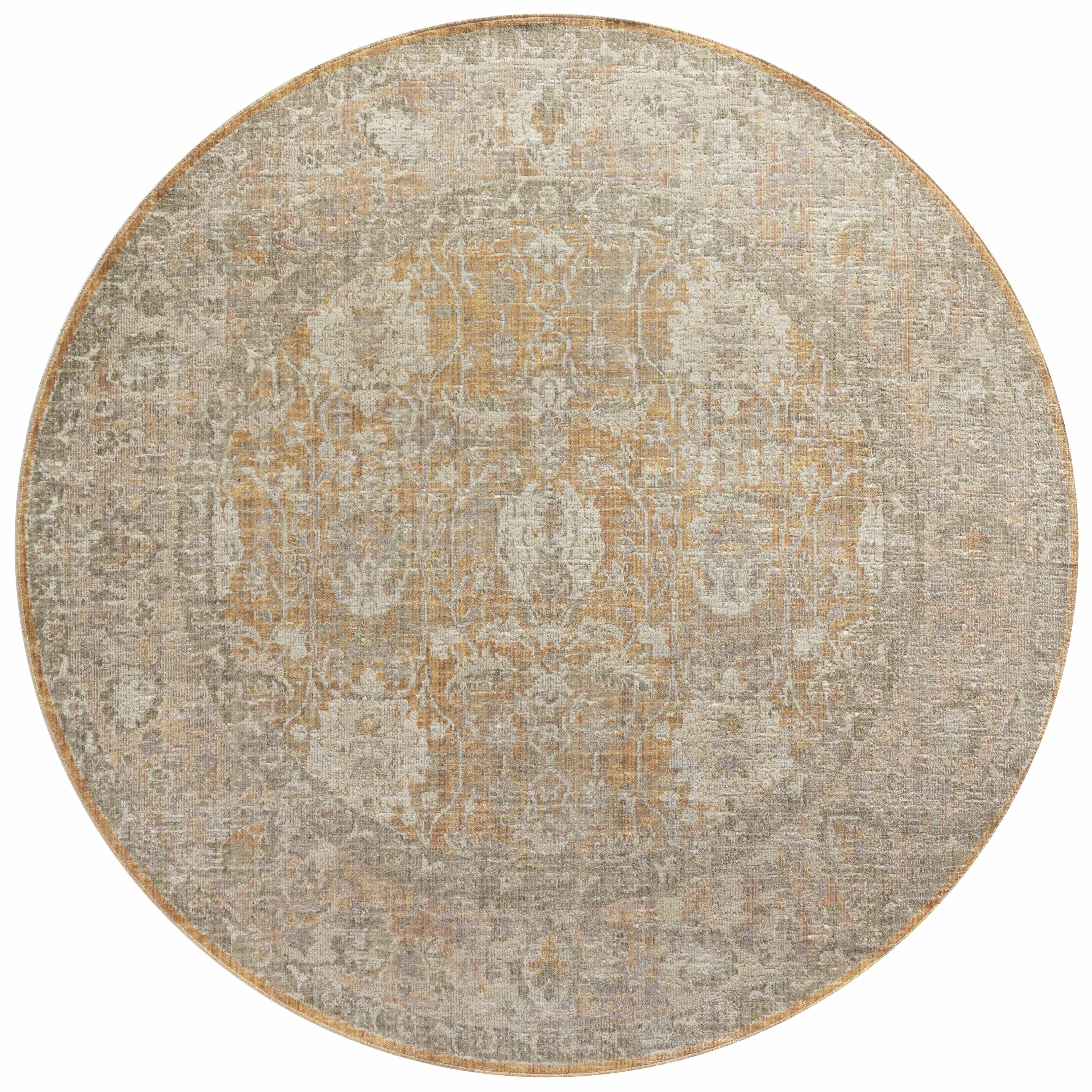 Chris Loves Julia x Loloi Rosemarie Gold/Sand 5'-0" x 5'-0" Round Area Rug