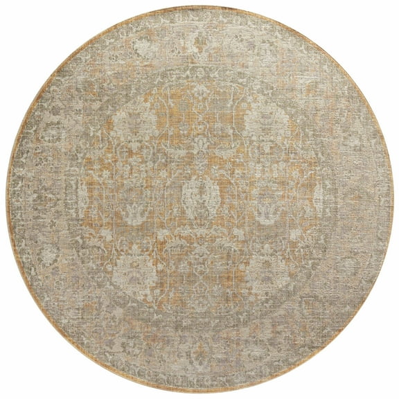 Chris Loves Julia x Loloi Rosemarie Gold/Sand 7'-9" x 7'-9" Round Area Rug