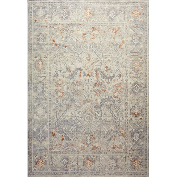 Chris Loves Julia x Loloi Rosemarie Oatmeal/Lavender 2'-7" x 12'-0" Area Rug