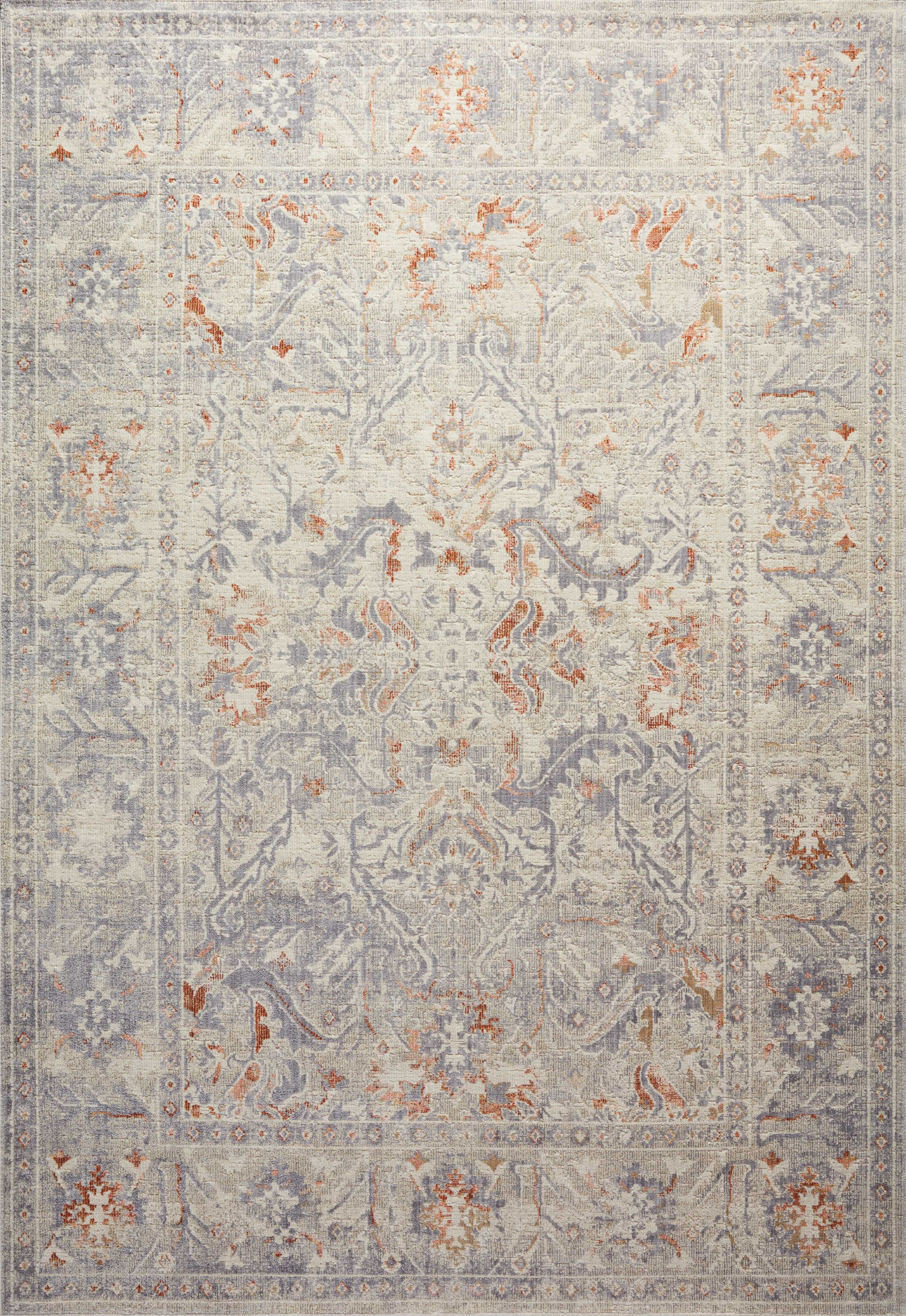 Rosemarie Oatmeal and Lavender Synthetic Rectangular Area Rug