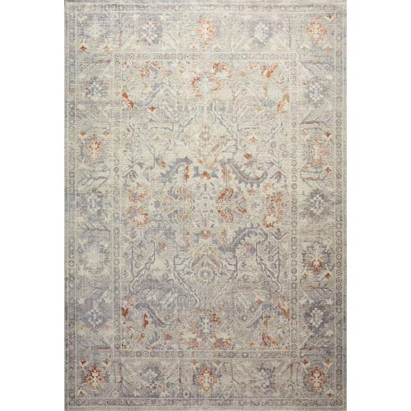 Chris Loves Julia x Loloi Rosemarie Oatmeal/Lavender 2'-7" x 4' Area Rug