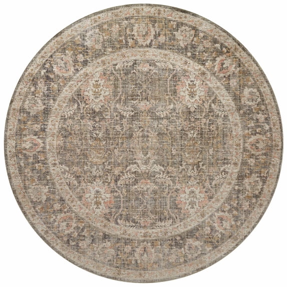 Chris Loves Julia x Loloi Rosemarie Sage/Blush 5'-0" x 5'-0" Round Area Rug