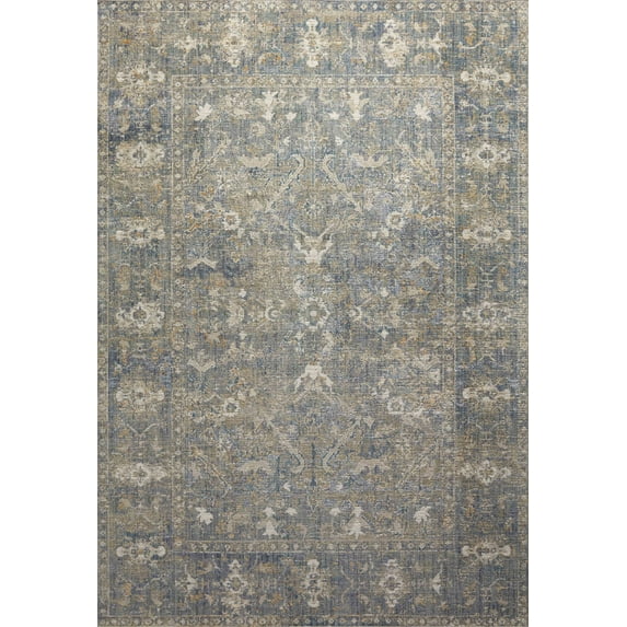 Chris Loves Julia x Loloi Rosemarie Sand/Lagoon 2'-7" x 12'-0" Area Rug