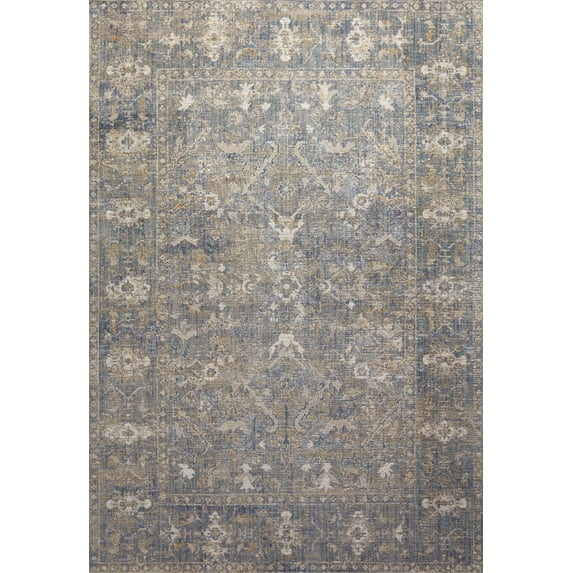 Chris Loves Julia x Loloi Rosemarie Sand/Lagoon 2'-7" x 4' Area Rug