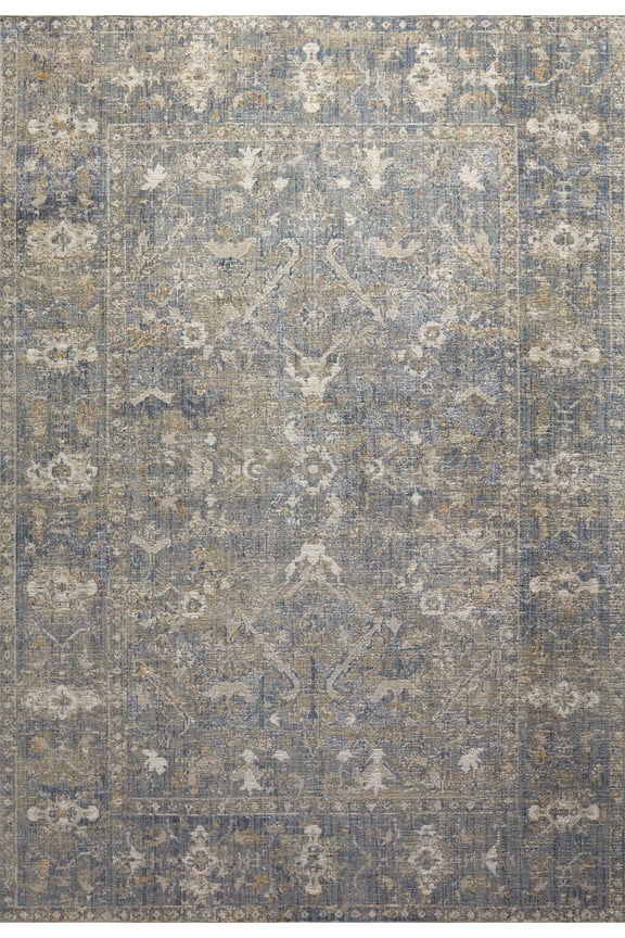 Chris Loves Julia x Loloi Rosemarie Sand/Lagoon 2'-7" x 4' Area Rug