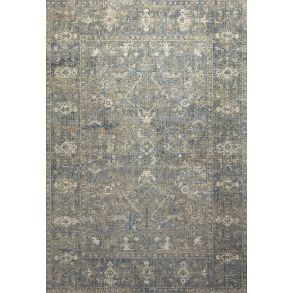 Chris Loves Julia x Loloi Rosemarie Sand/Lagoon 2'-7" x 4' Area Rug