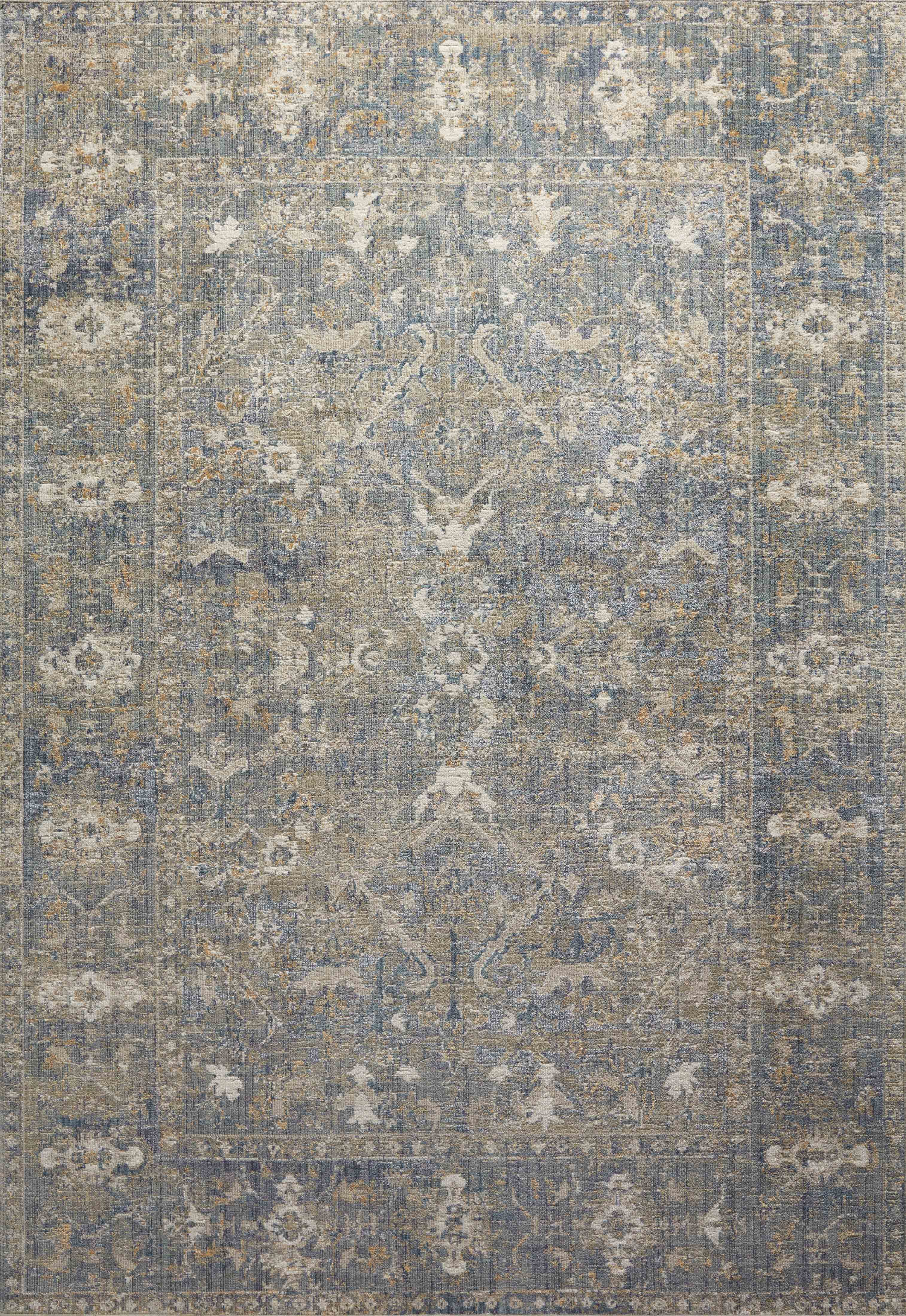 Handmade Rectangular Blue Synthetic Easy Care Rug 75" x 108"