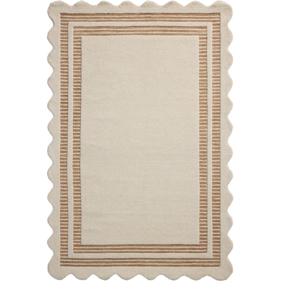 Chris Loves Julia x Loloi Scottie Ivory / Rust 18" x 18" Sample Rug