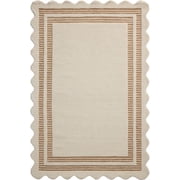 Chris Loves Julia x Loloi Scottie Ivory / Rust 18" x 18" Sample Rug