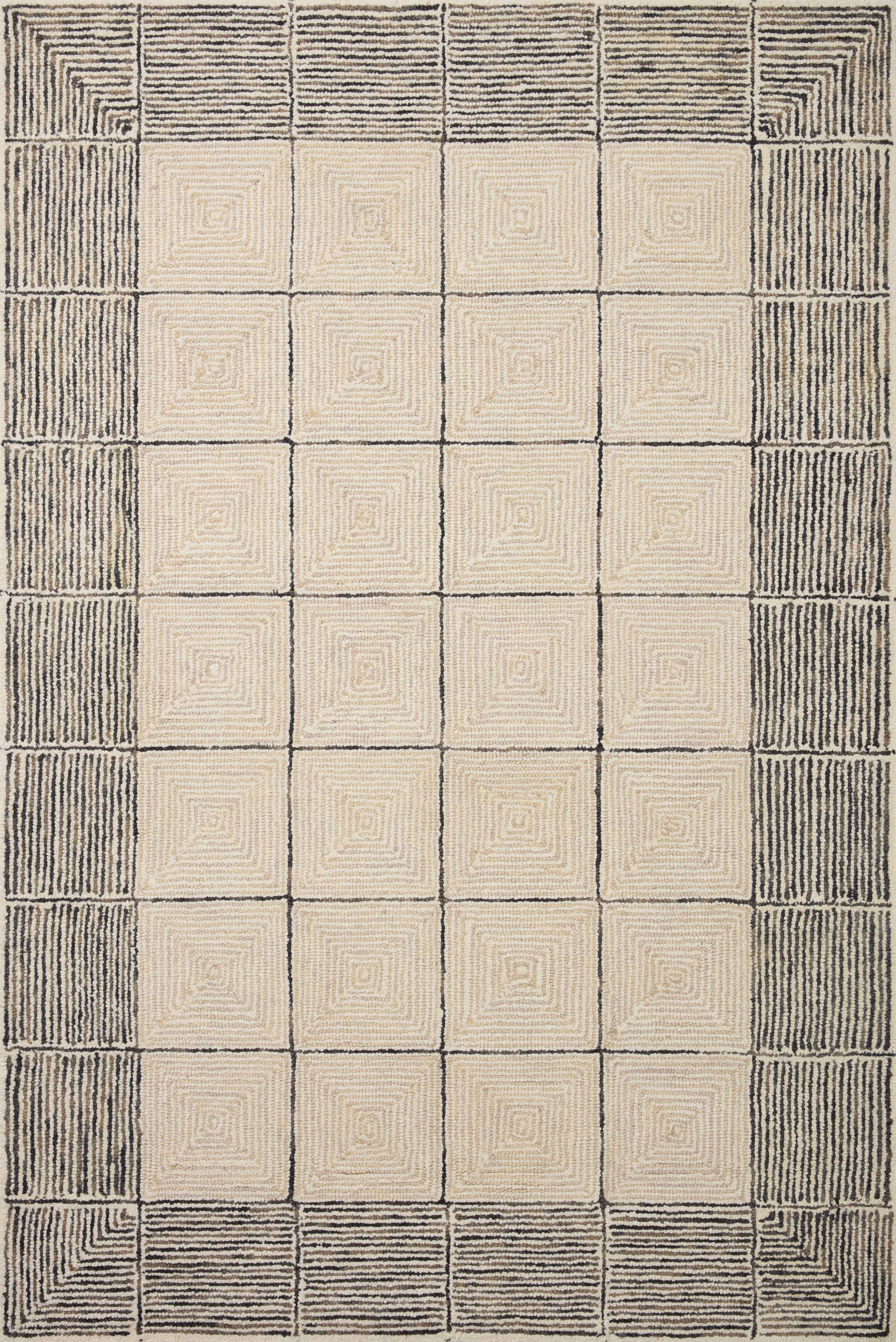 Chris Loves Julia x LoloiFrancis Cream / Black 2'-0" x 5'-0" Accent Rug