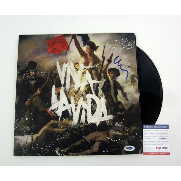 Chris Martin Coldplay Signed Viva La Vida Vinyl Record Album PSA/DNA COA