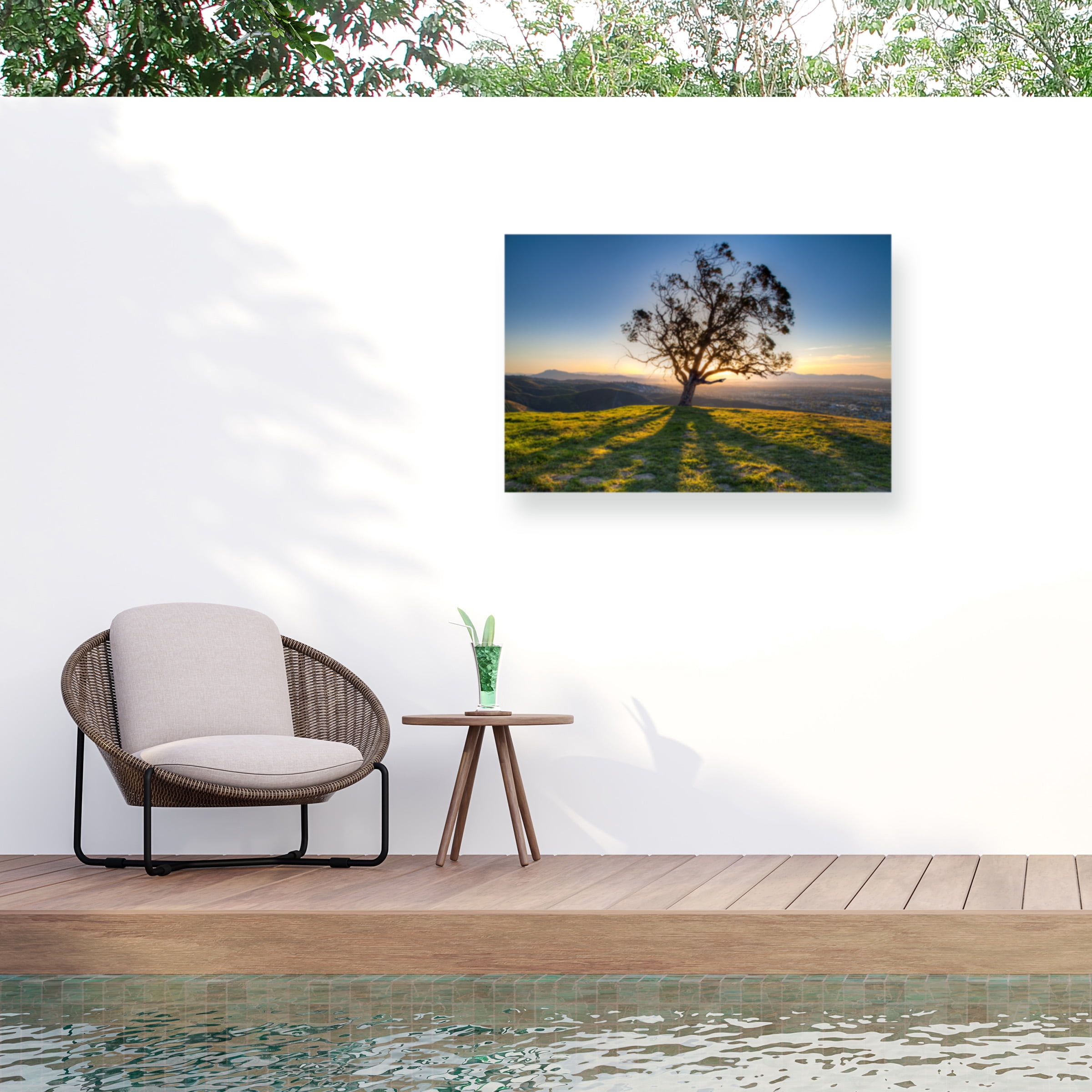 Chris Moyer 'Tree Shadows' Outdoor Canvas 16x24