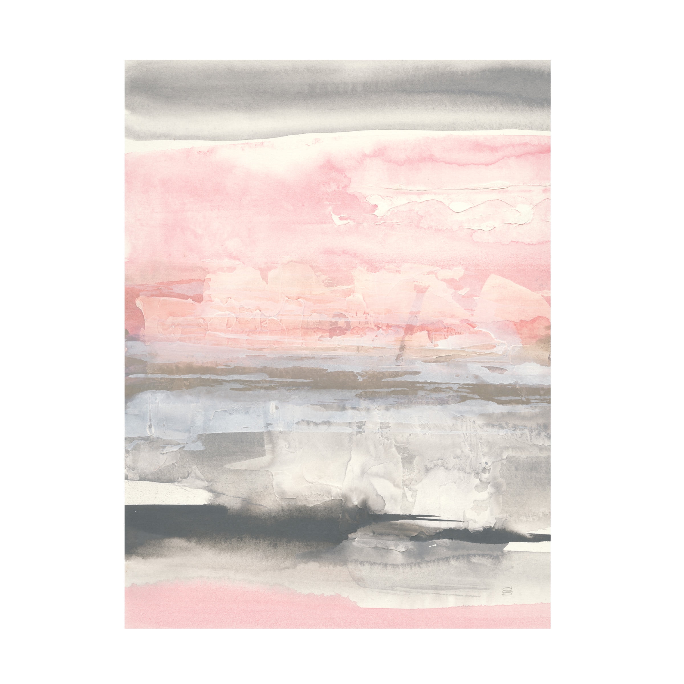 Chris Paschke 'Charcoal And Blush II Crop' Canvas Art