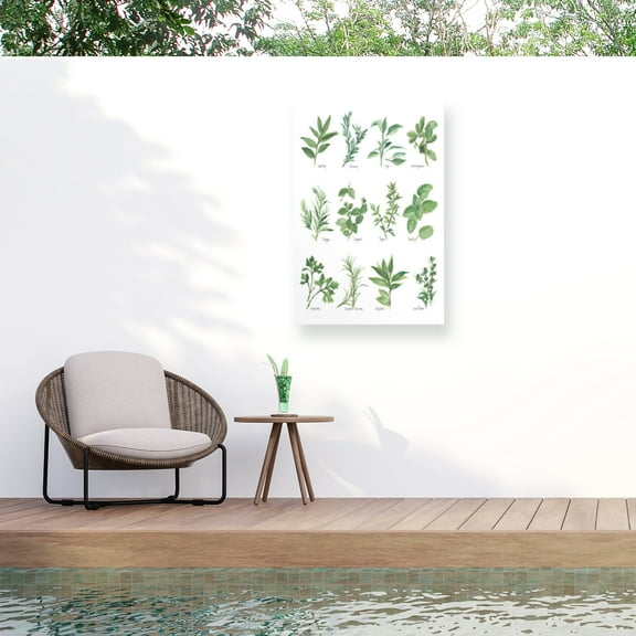 Chris Paschke 'Herb Chart' Outdoor Canvas 19x19