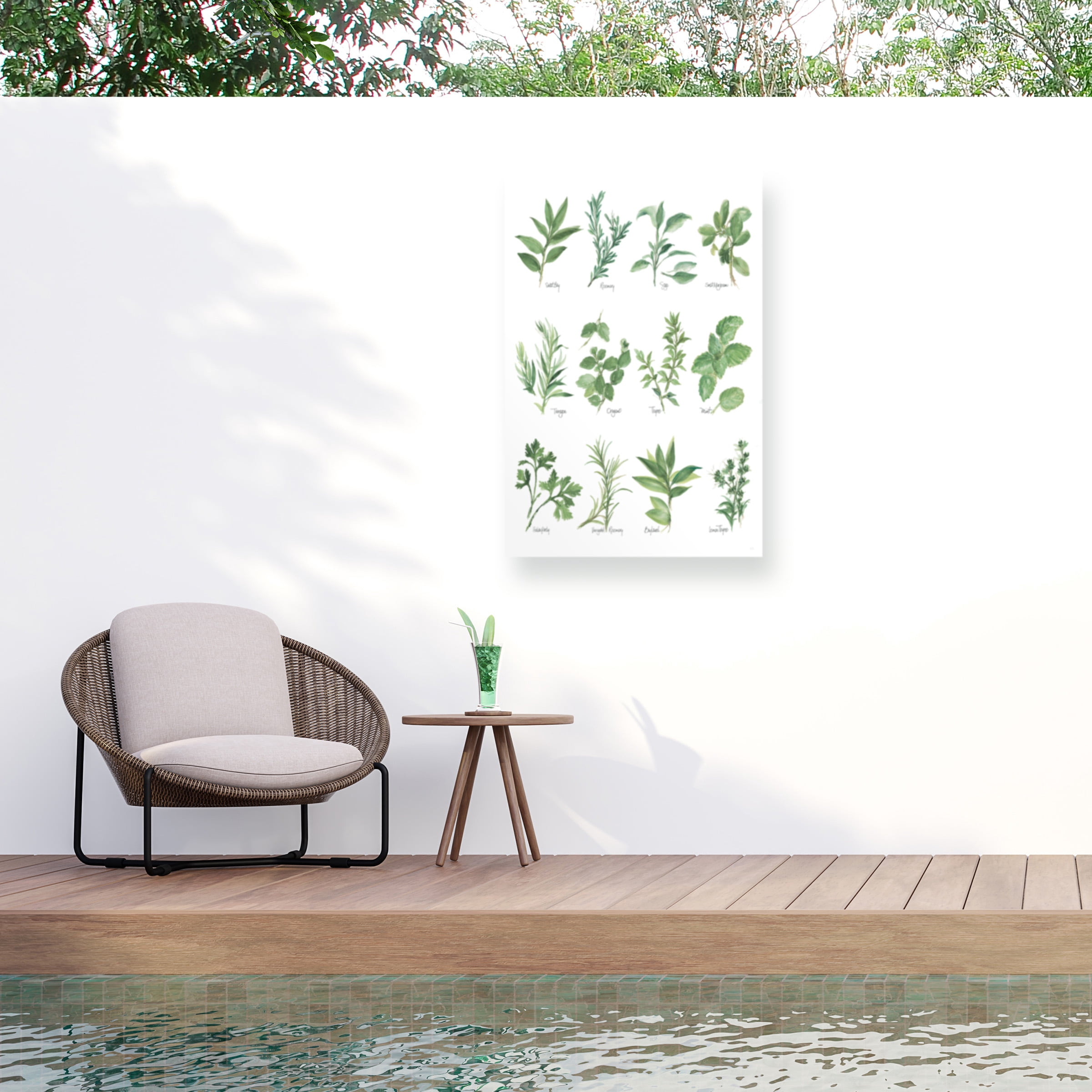 Chris Paschke 'Herb Chart' Outdoor Canvas 47x47