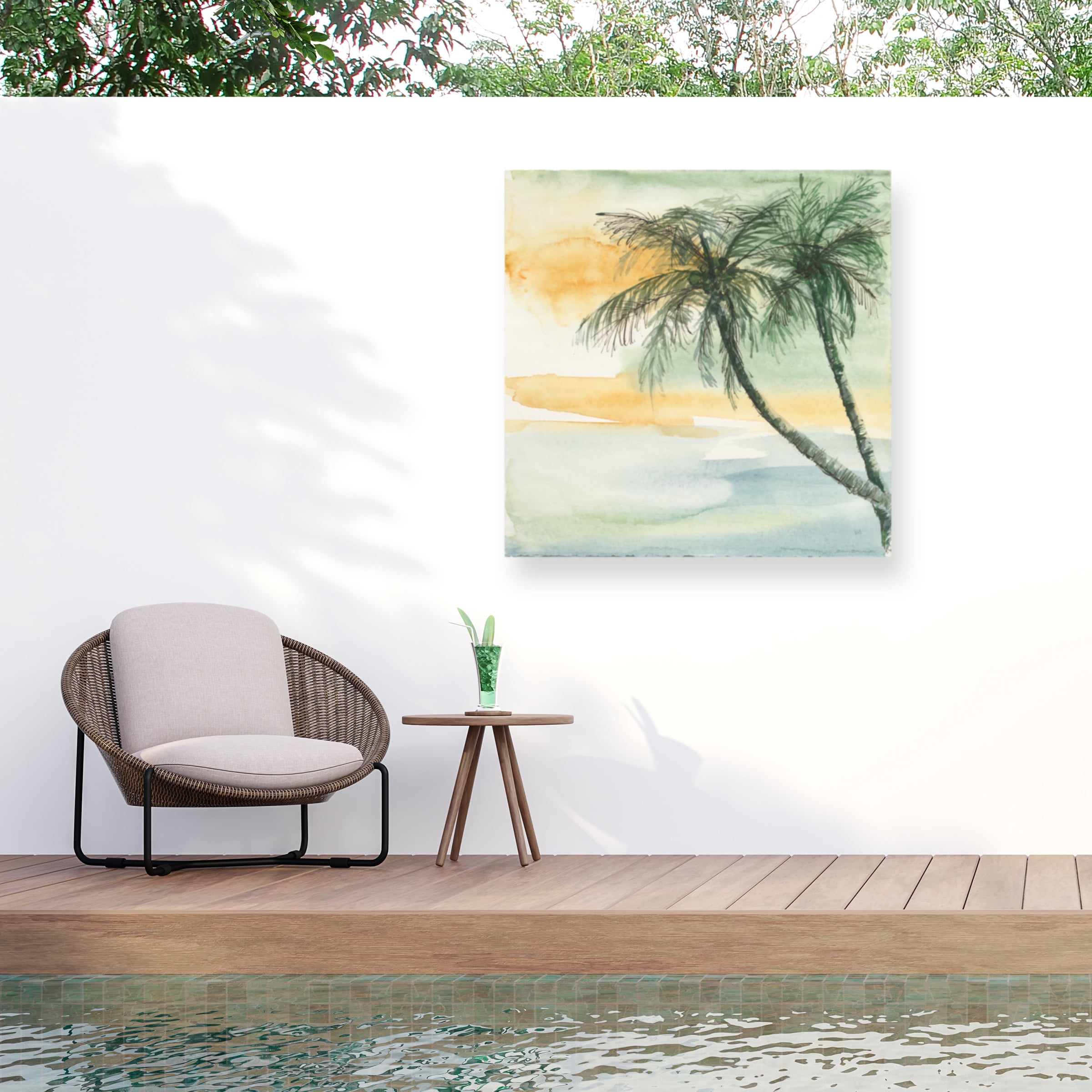 Chris Paschke 'Island Sunset II' Outdoor Canvas 14x19