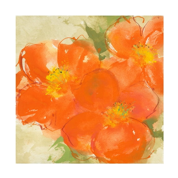 Chris Paschke 'Tangerine Poppies II' Canvas Art