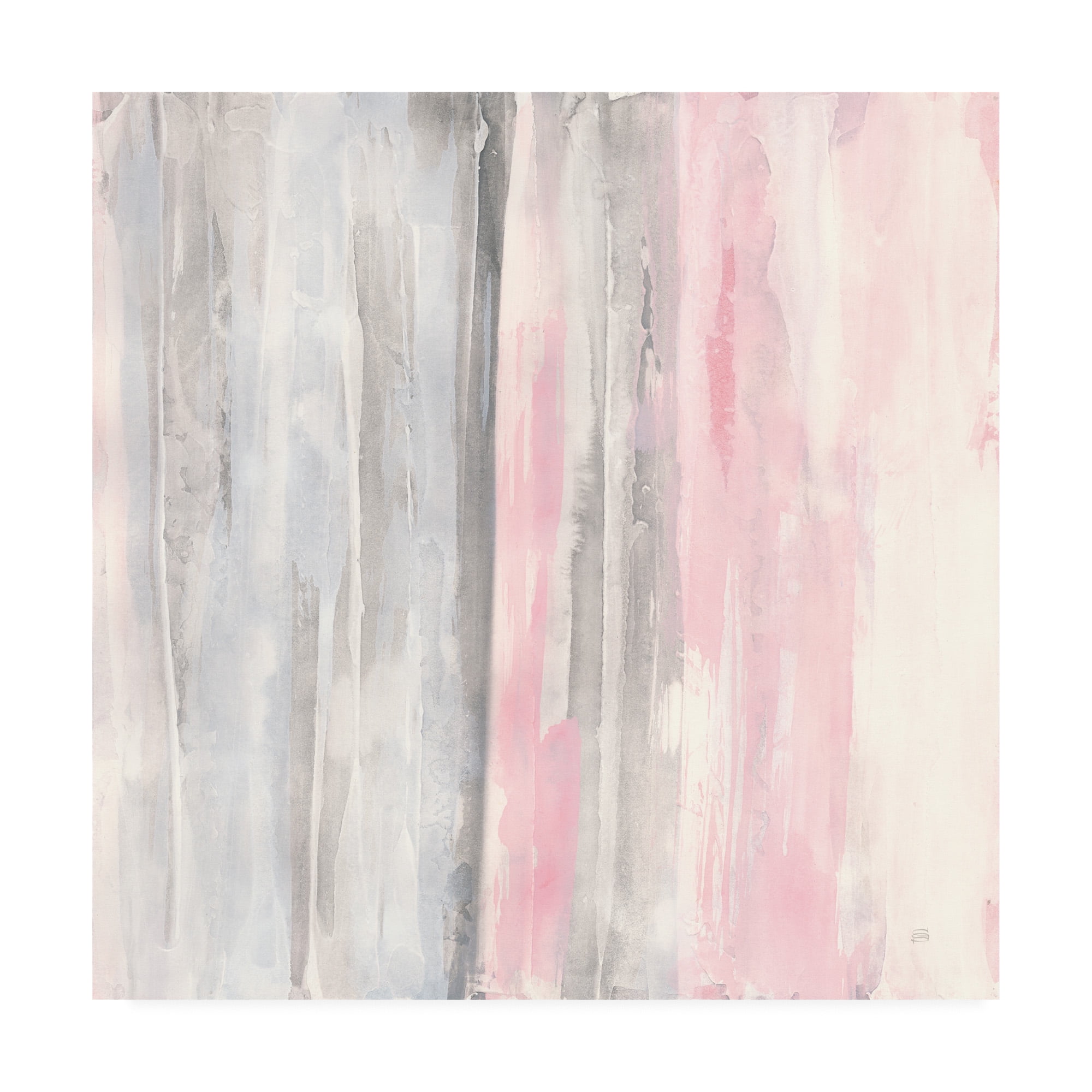 18'' x 18'' Pink and Gray Abstract Canvas Art Print