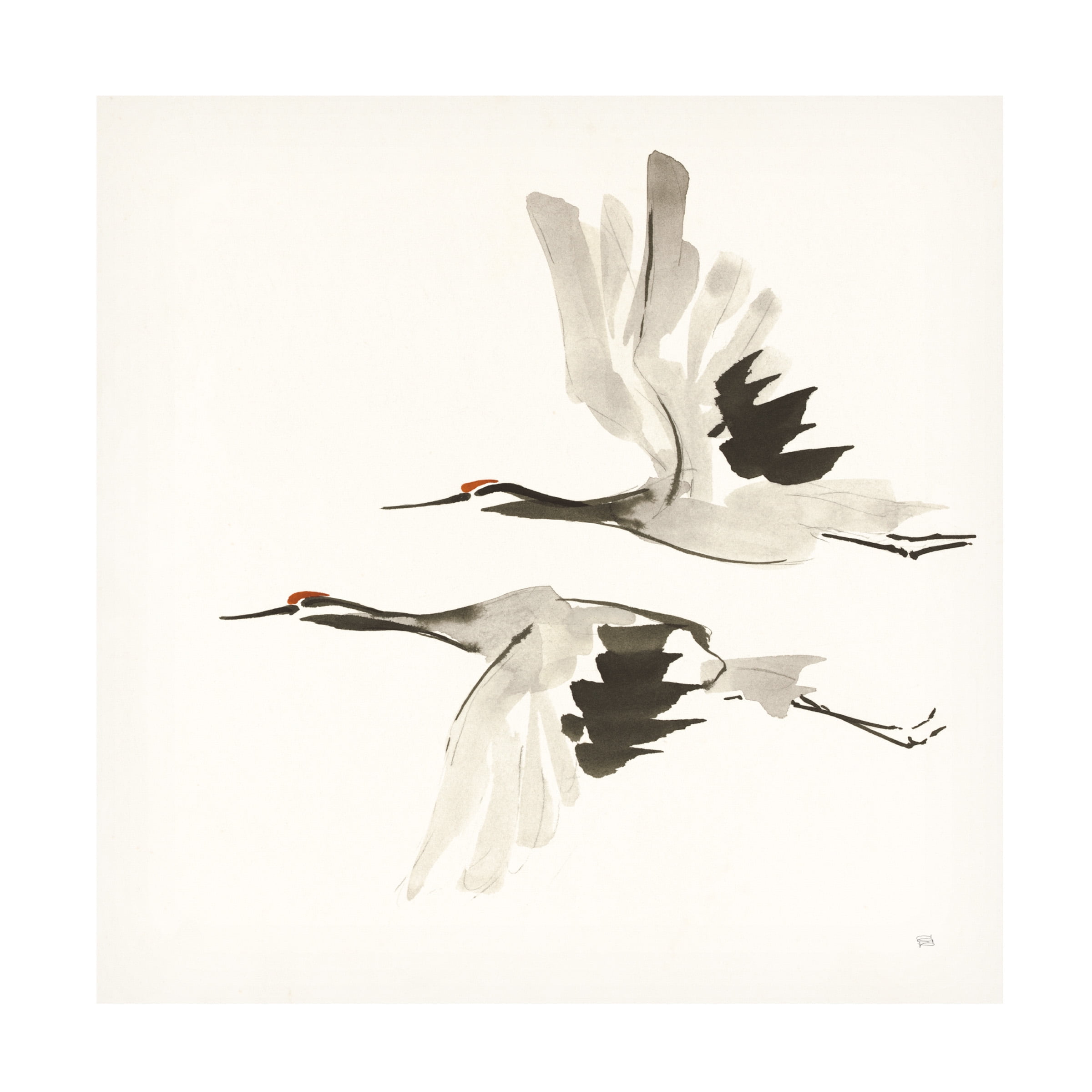 Chris Paschke 'Zen Cranes I Warm' Canvas Art