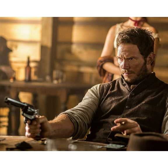 Chris Pratt with gun The Magnificent Seven 7 24x36 Movie Poster HD Aluminum Wall Art