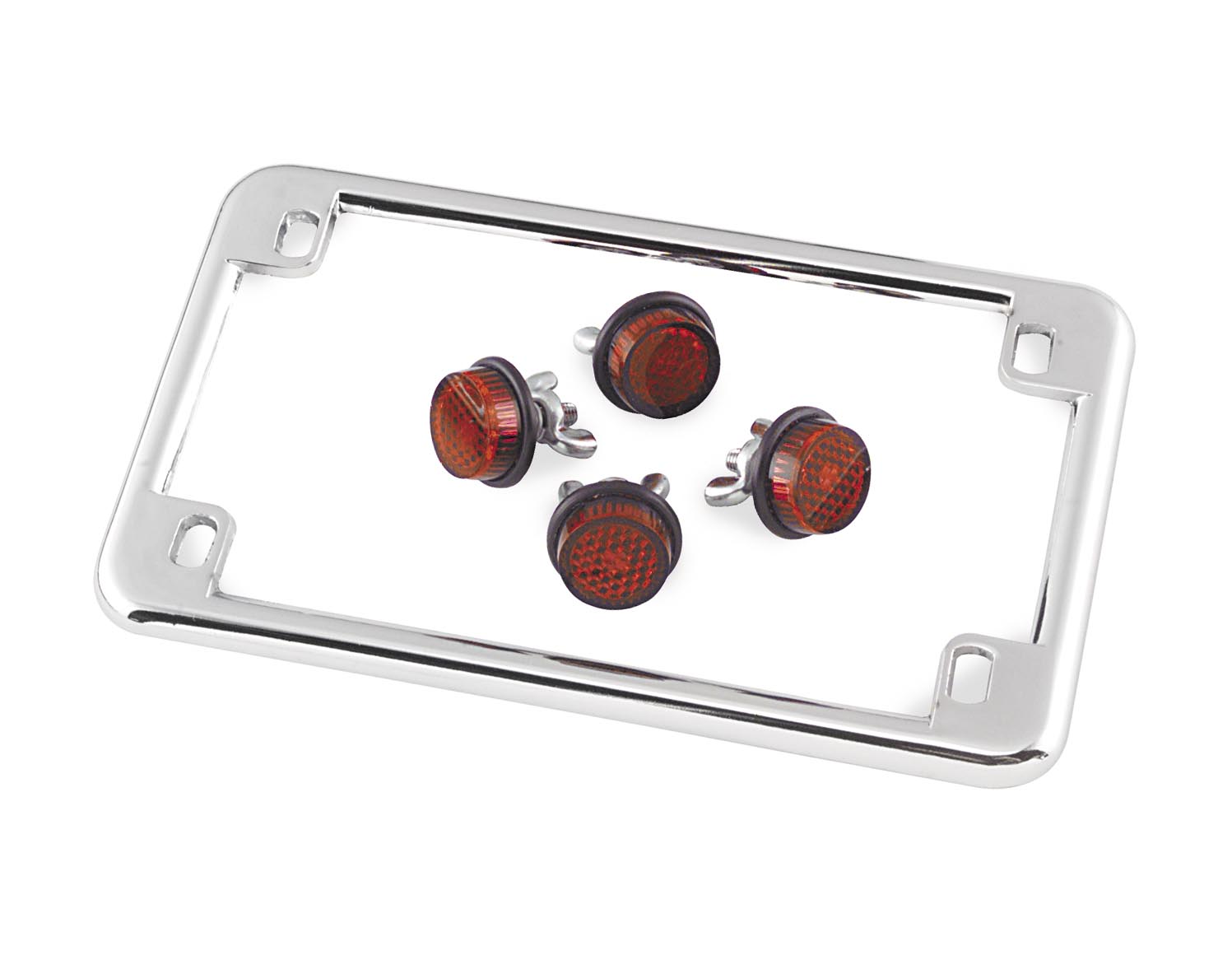 Chris Products 0602 License Plate Frames with Reflectors Red