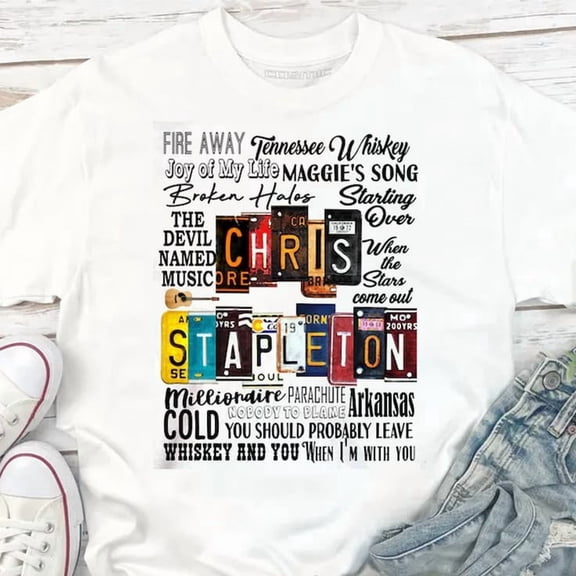 Chris Stapleton Concert Bleached Tee T-shirt Sizes S-5XL