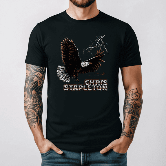 Chris Stapleton Eagle Lightning Graphic Apparel Tee V26224,Unisex S- 5XL