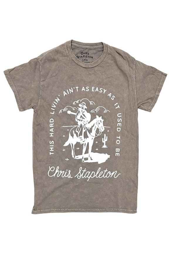 Men's Mineral Stone Acid Distressed Vintage Wash Tee T-Shirt (Small, Brown Acid Wash)