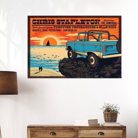 Chris Stapleton Show Poster Minneapolis, MN 04/06/2024 Size 24''x36'' Goldengate
