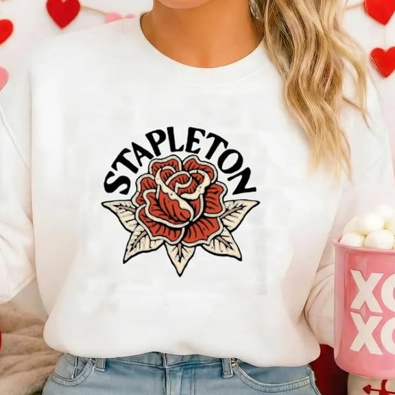 Chris Stapleton Stapleton Rose Unisex Garment Dyed Crewneck Sweatshirt Sizes S-5XL Goldengate