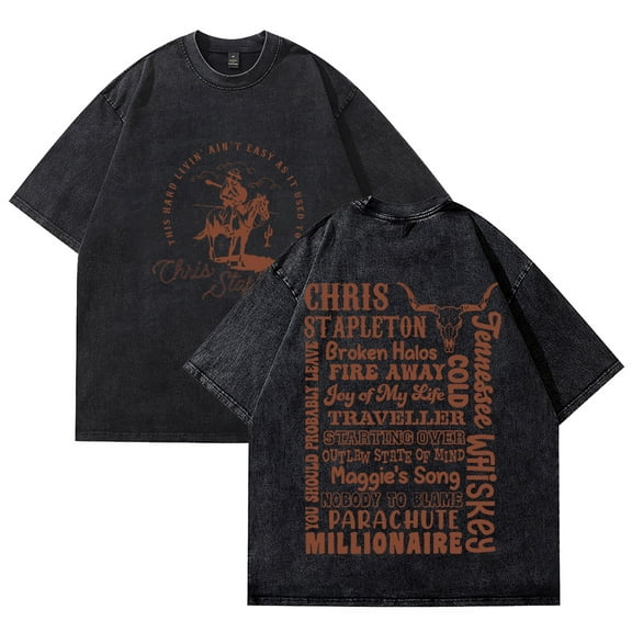 Chris Stapleton T-shirt Merch retro cotton street trend T-shirt unisex short sleeved Harajuku top