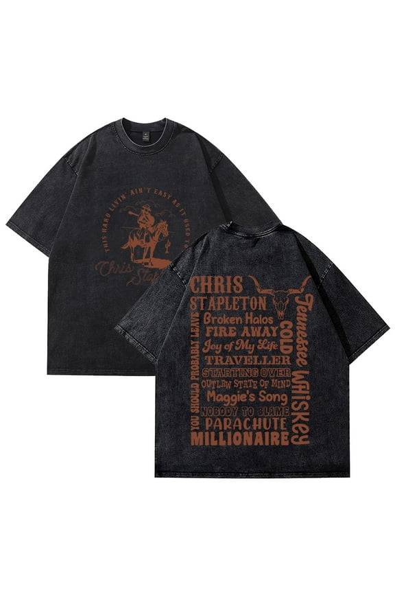Chris Stapleton T-shirt Merch retro cotton street trend T-shirt unisex short sleeved Harajuku top